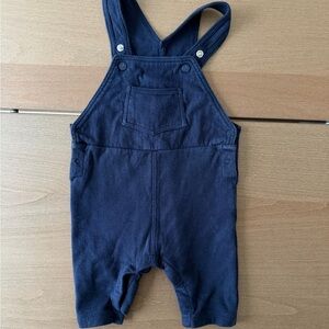 PETIT BATEAU Navy Blue Organic Cotton Baby Overalls